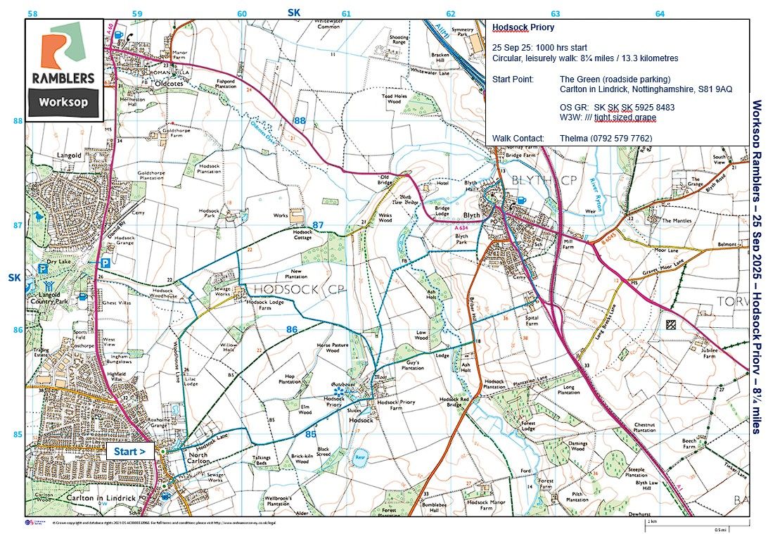 OS Map of the route
